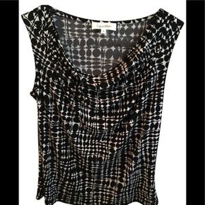 Calvin Klein black & white print top sz S